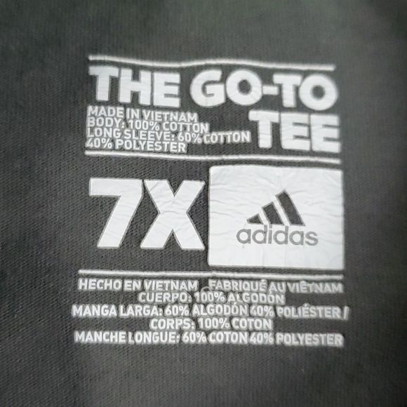 Adidas t-shirt grey green long sleeve - Picture 3 of 3